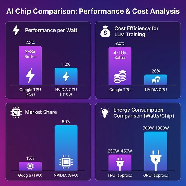 Performance and cost comparison chart showing TPU advantages