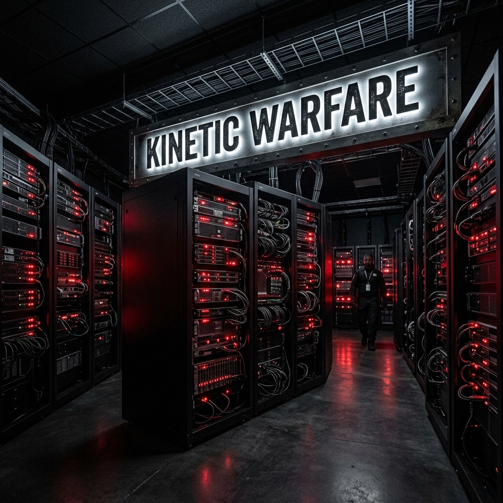 Server Racks with Warning Lights