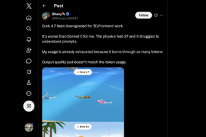 Grok 4.7 Disappointment: Quota Burn & 3D Benchmark Regressions