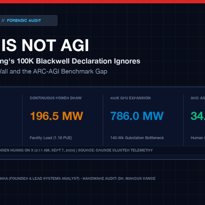 Astra Is Not AGI: Inside Jensen Huang’s 100K Blackwell Claim, the Abilene Power Wall, and the Benchmark Gap