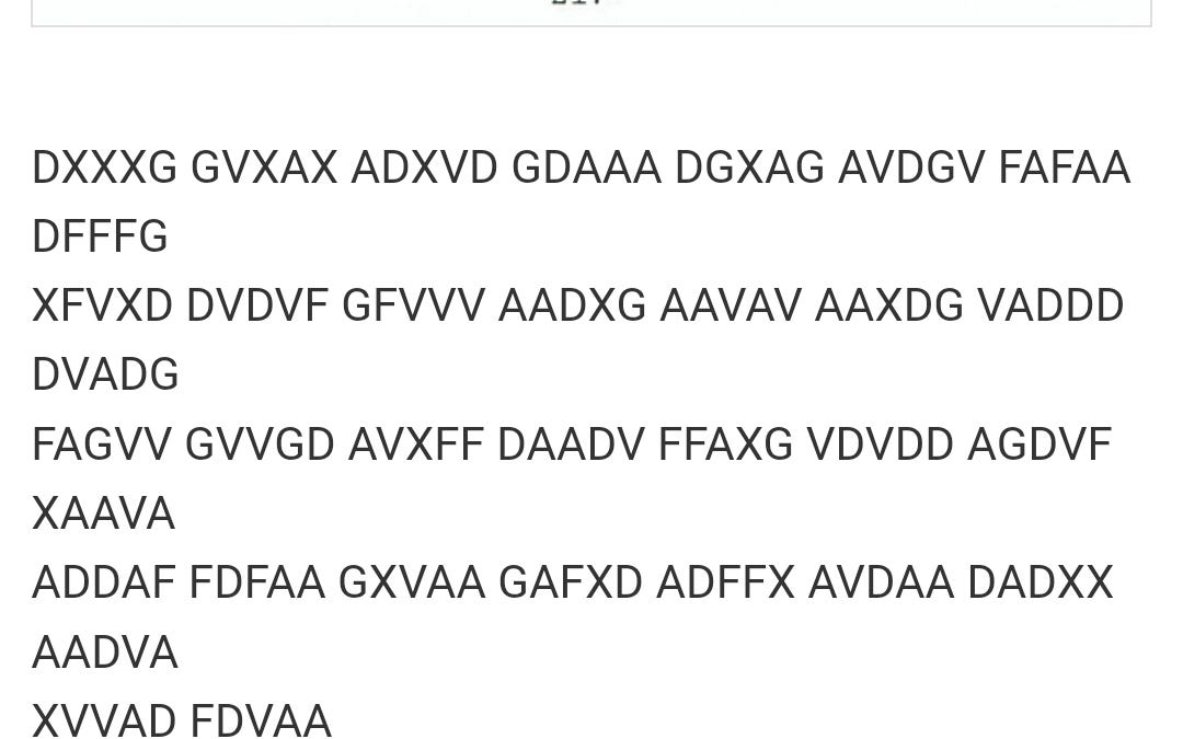 The 170-character WWI German ADFGVX Ciphertext Intercept