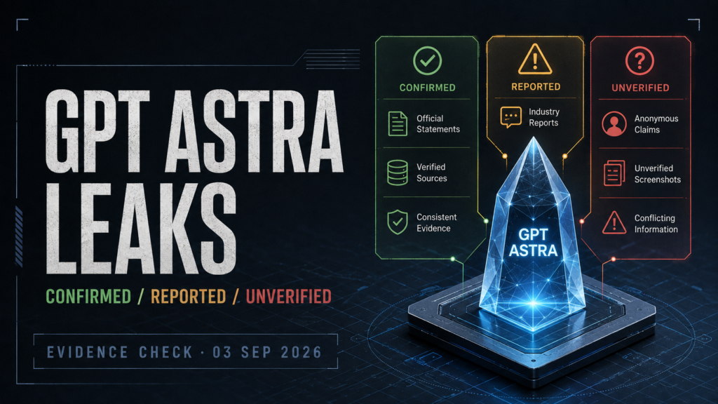 Evidence ladder separating confirmed OpenAI Astra facts from reported GPT-6 leak claims
