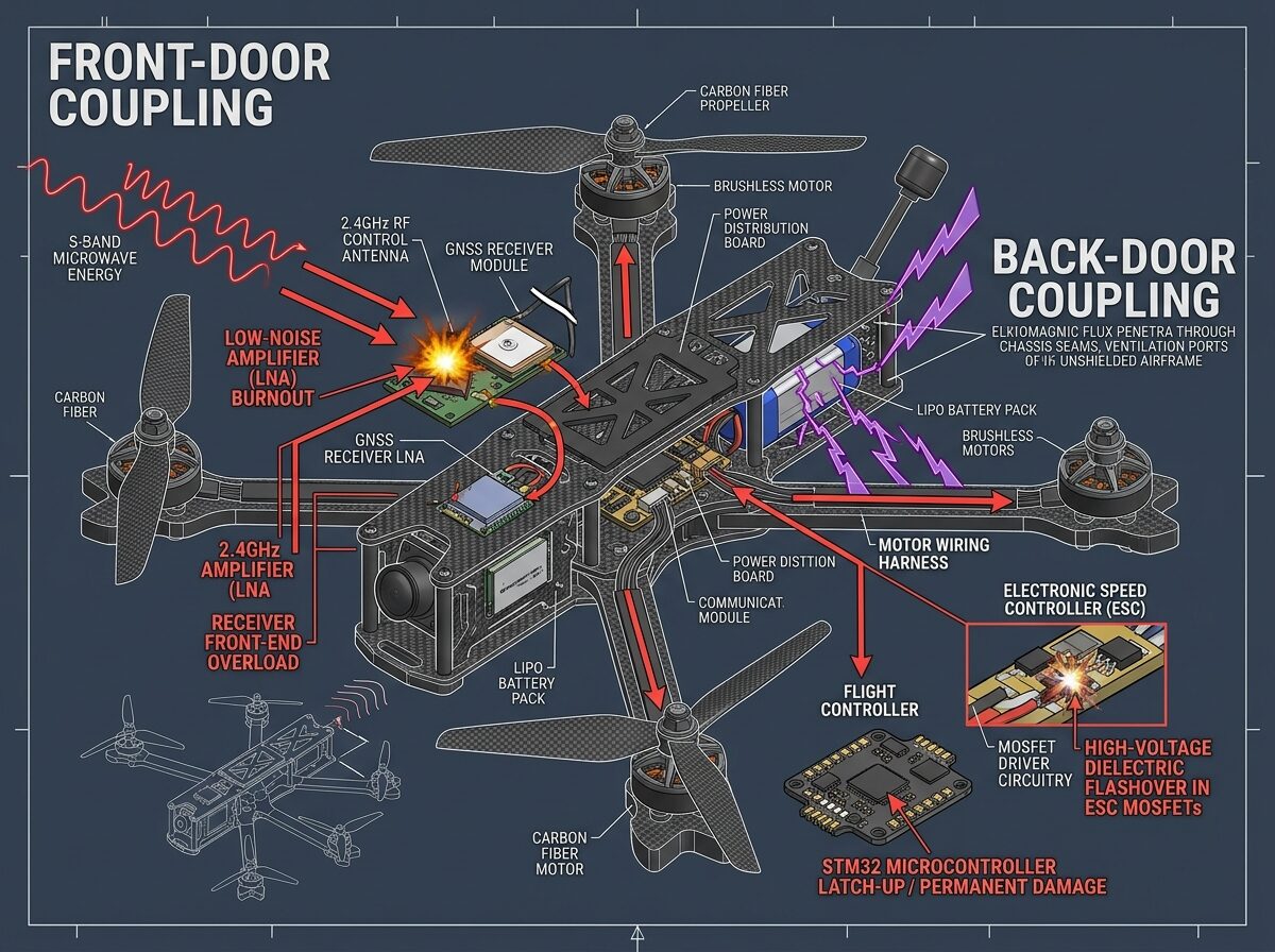 High Power Microwave Front Door and Back Door Coupling Schematic