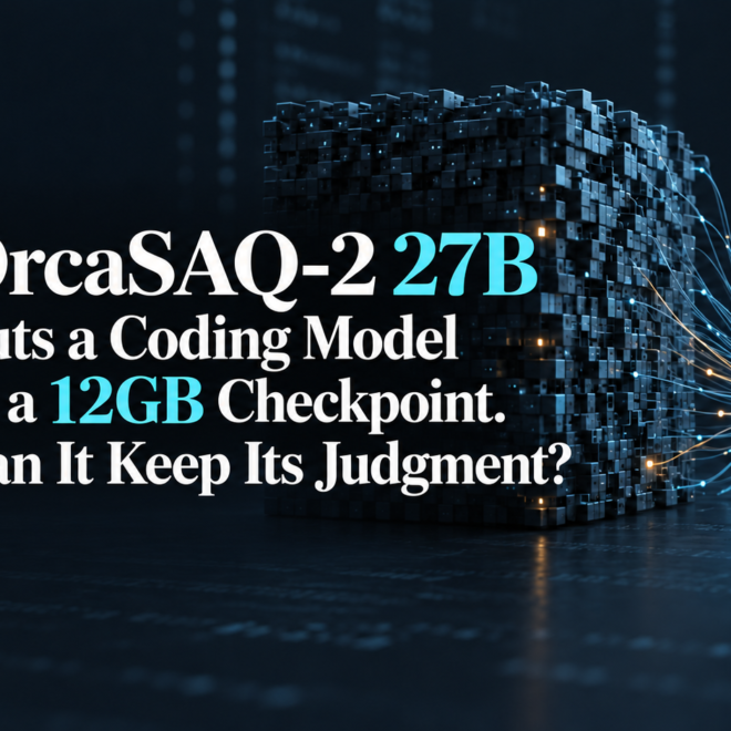 OrcaSAQ-2 27B Puts a Coding Model in a 12GB Checkpoint. Can It Keep Its Judgment?