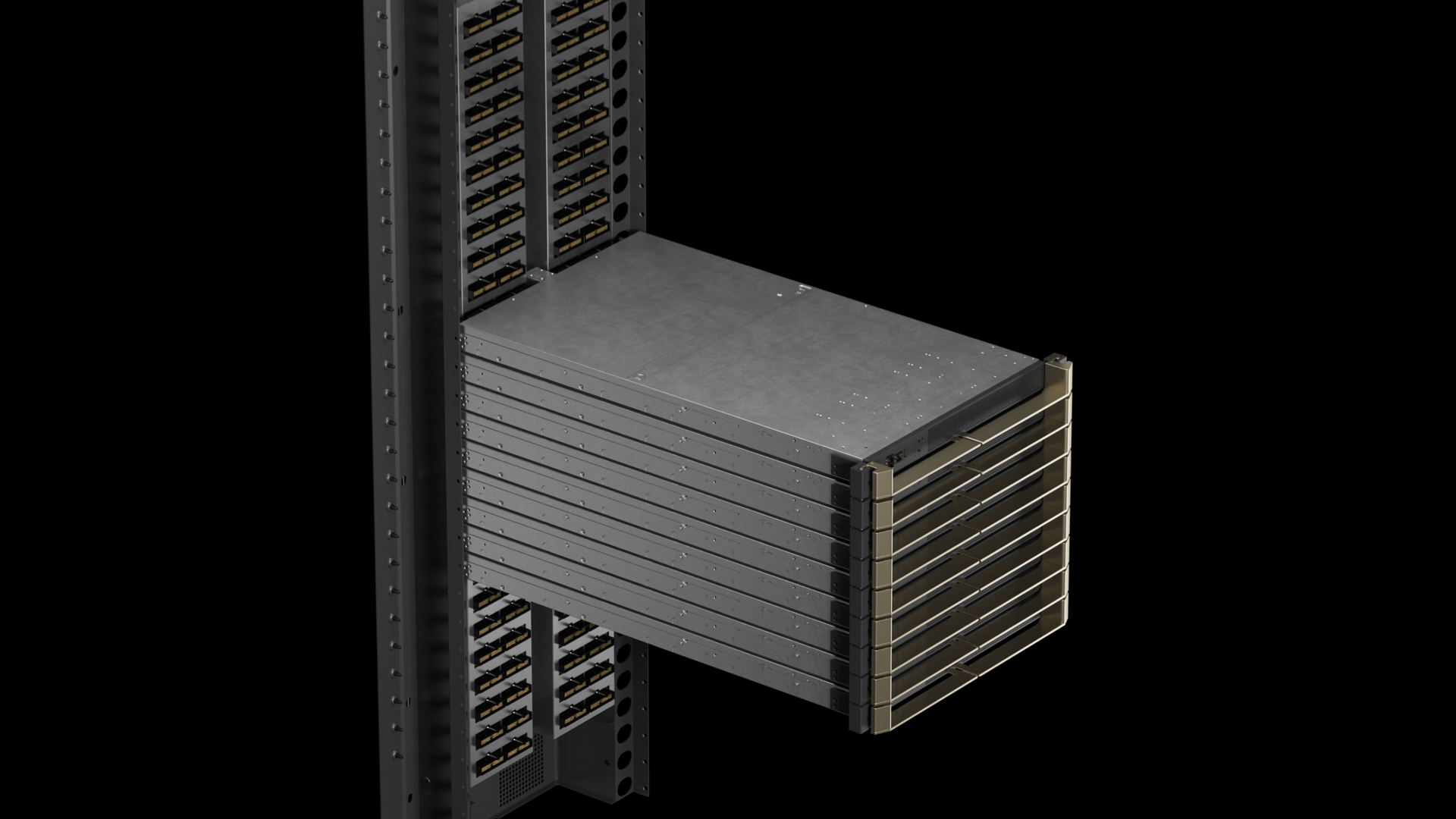 NVLink Switch System 9 Switch Trays and Blind-Mate Interconnect Spine