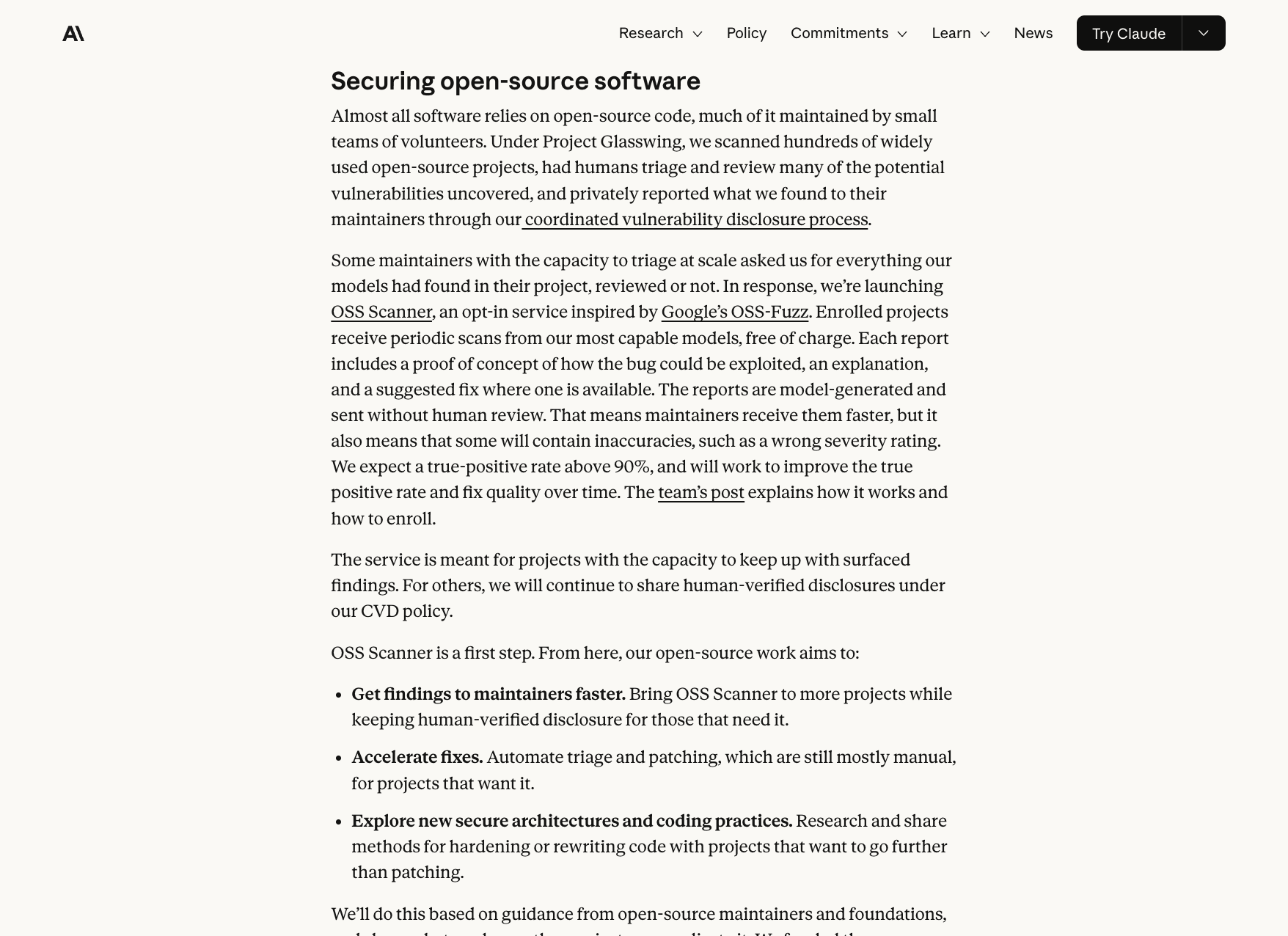 Anthropic OSS Scanner Official Details October 2026