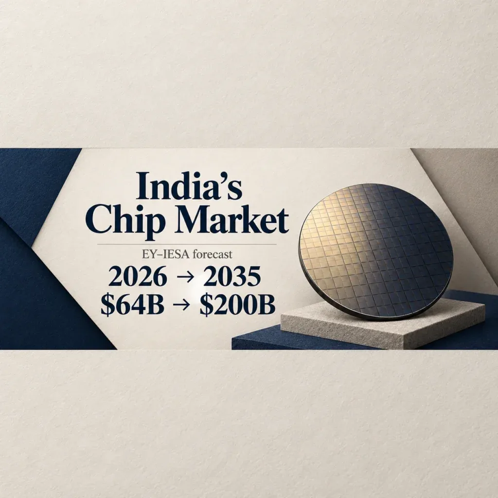 India’s semiconductor market forecast — AI-generated editorial illustration