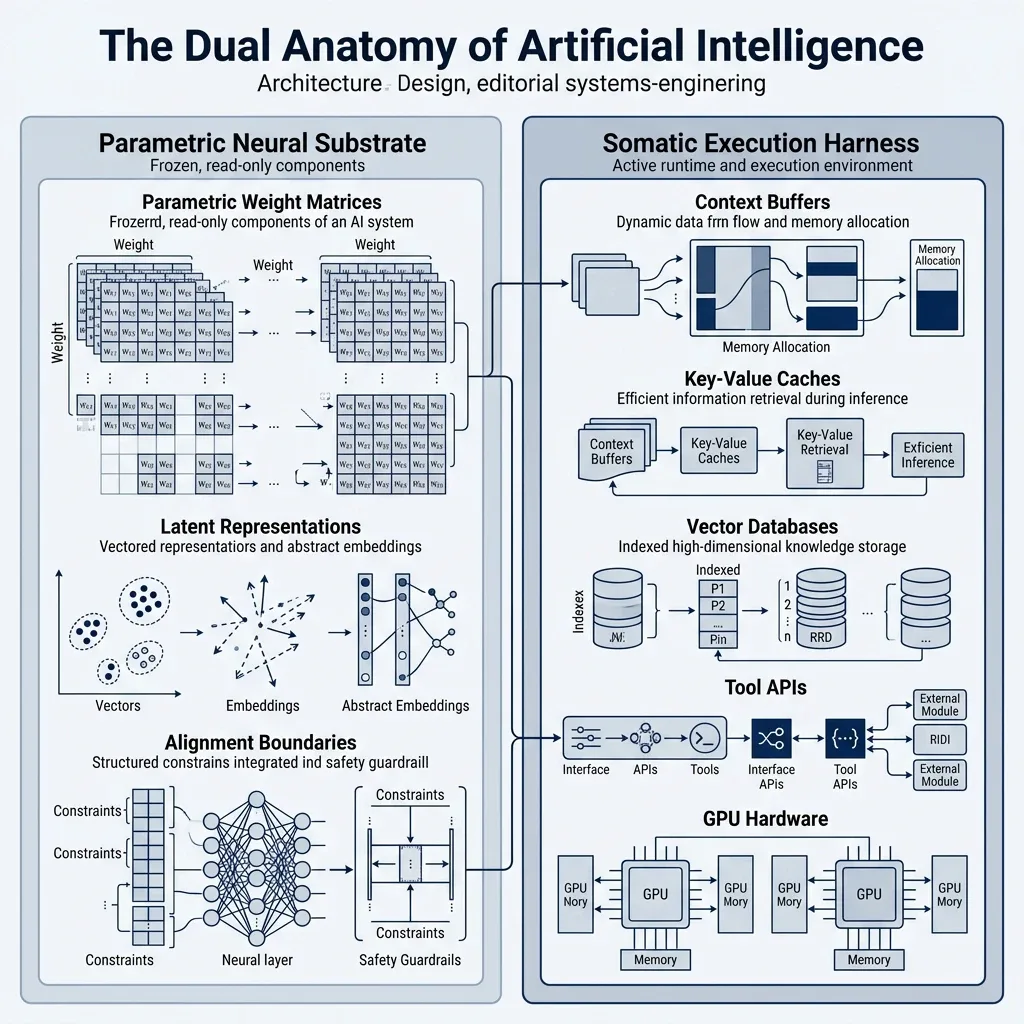 The Dual Anatomy of Artificial Intelligence: Parametric Neural Substrate vs Somatic Execution Harness