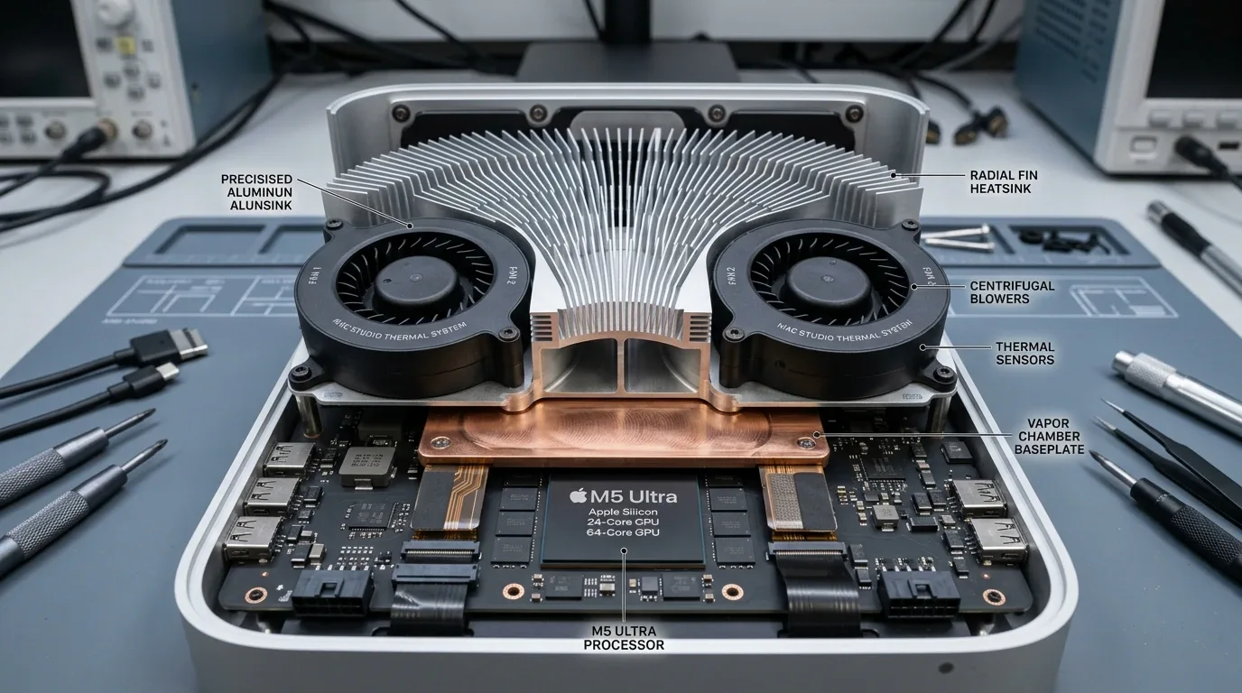 Mac Studio M5 Ultra Thermal Architecture and Dual Centrifugal Blowers