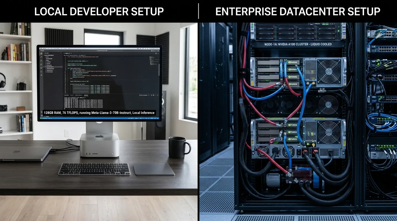 Apple Mac Studio Workstation vs Enterprise 8x GPU Server Cluster