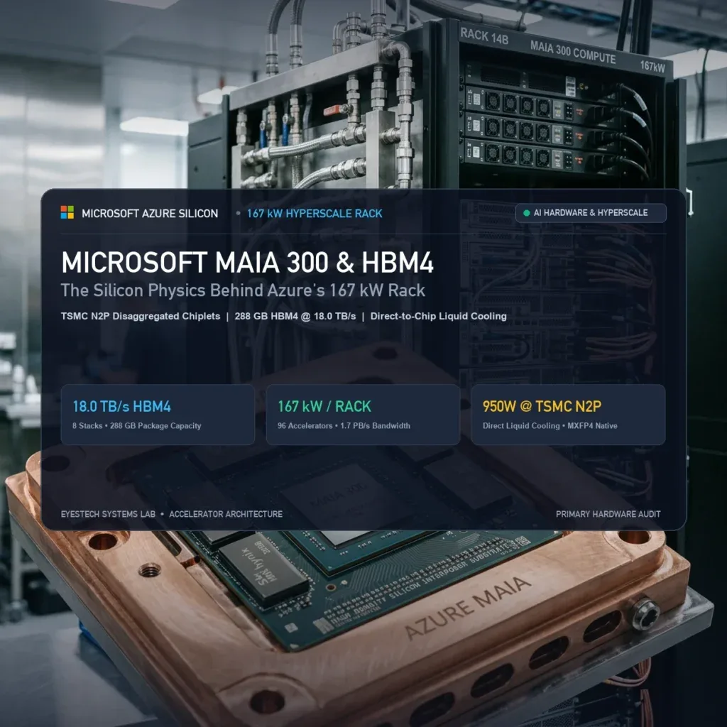 Microsoft Maia 300 Accelerator and 167 kW Liquid-Cooled Rack